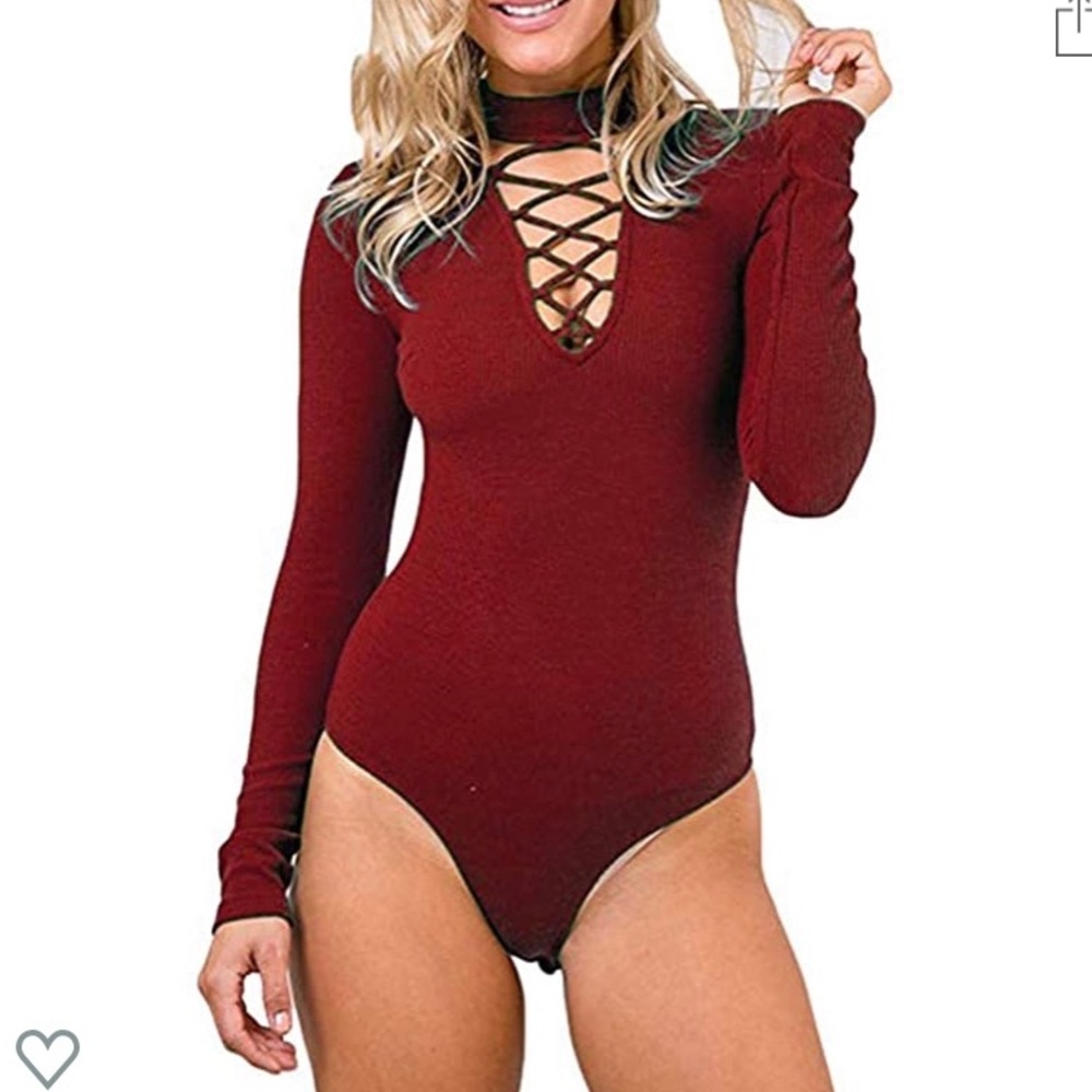 Red Bodysuit size L never worn